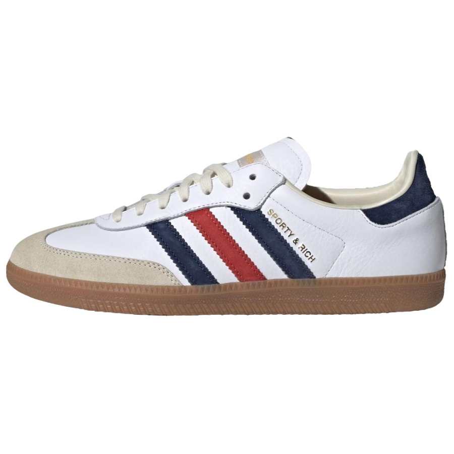 Adidas Originals x SPORTY & RICH SAMBA OG Low top Skateboard Shoes Unisex White Blue Red