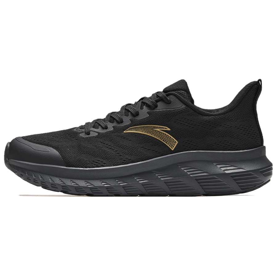 Anta Cushioning Slip Resistant Cushioning Slip Resistant Low top Casual Running Shoes Men's Black Gold