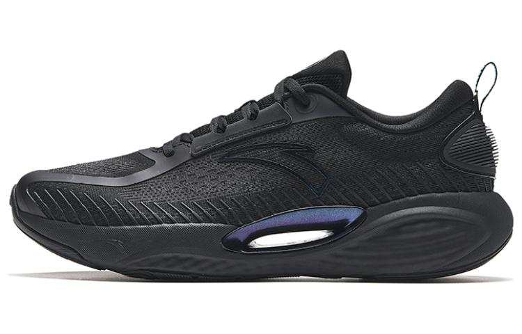 Anta Elastic Comfort Versatile Cushioning Slip Resistant Abrasion Resistant Low top Running Shoes Men's Black