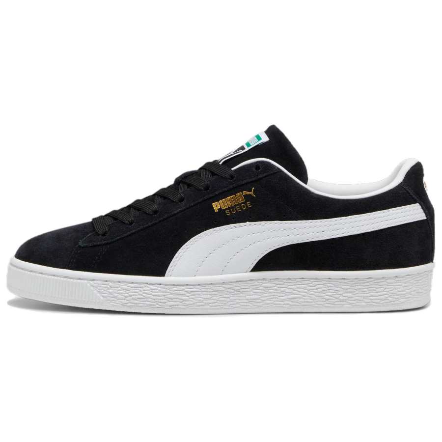 PUMA Suede Classic Split Cow Leather Cushioning Abrasion Resistant Breathable Low top Running Shoes Unisex Black White
