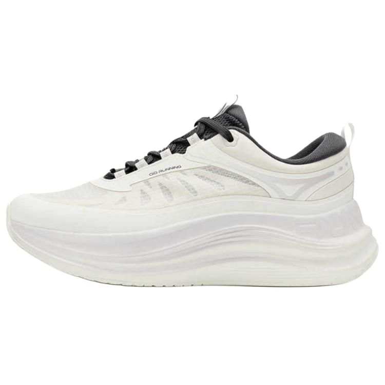 QIAODAN Cushioning Breathable Lightweight Low top Long Distance Running Shoes Women's Gray White