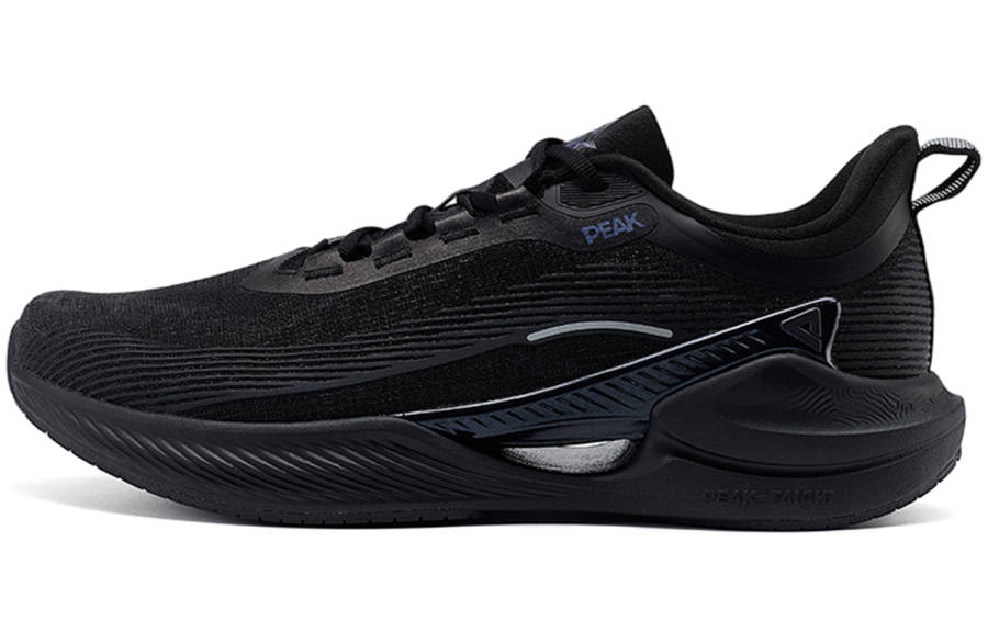 PEAK Cushioning Abrasion Resistant Breathable Slip Resistant Running Shoes Men's All Black