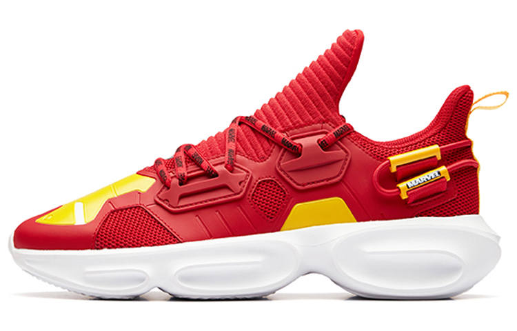 ANTA MARVEL x Anta Mesh Cushioning Slip Resistant Low top Running Shoes Men's Red Yellow
