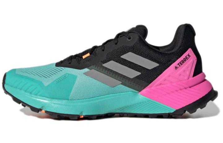 Adidas Adidas Terrex Soulstride Flow Shock Absorbers Slip Resistant Abrasion Resistant Low top Running Shoes Men's Black Blue