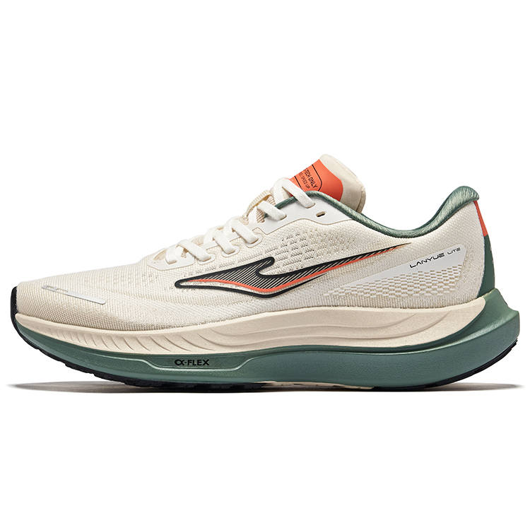 Erke Cushioning Lightweight Rebound Low top Casual Running Shoes Men's Microcrystal White Fluorescent Fire Orange