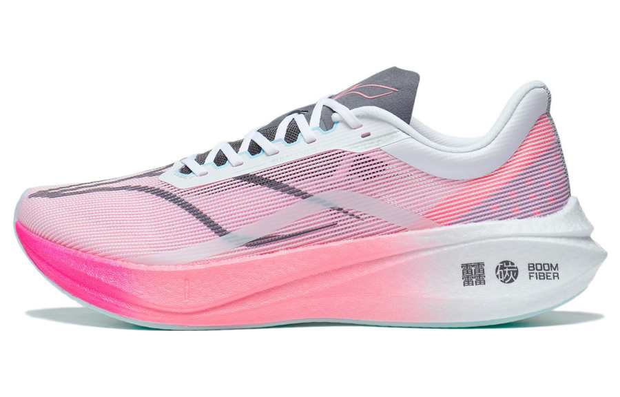 Li-Ning Li Ning Feidian 3 Challenger Abrasion Resistant Breathable Low top Sprint Running Shoes Men's Pink White