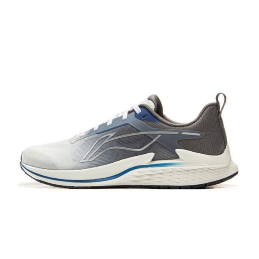 Li-Ning Li Ning Slip Resistant Abrasion Resistant Low top Casual Running Shoes Men's White Gray