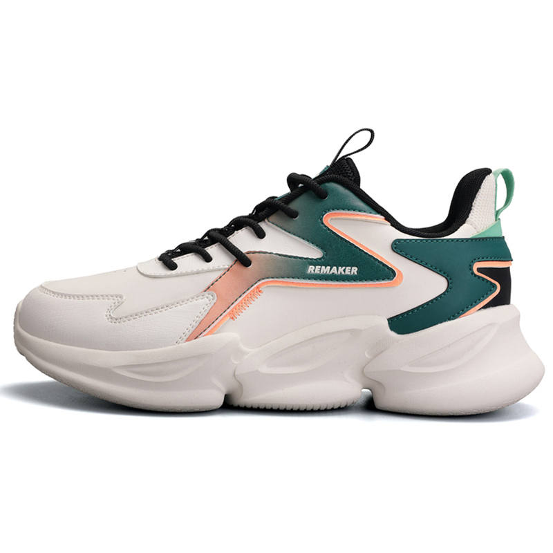 QIAODAN Slip Resistant, Breathable, And Lightweight Low top Casual Running Shoes Men's White Green
