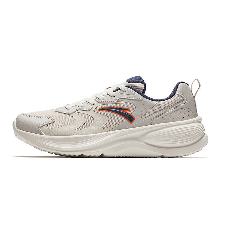 Anta Cushioning Slip Resistant Abrasion Resistant Low top Comfort Elastic Technology Running Shoes Men's Gray