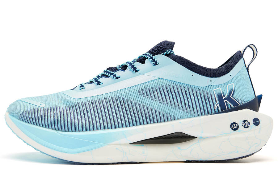 QIAODAN Flying Shadow PRO Low top Marathon Running Shoes Men's Cirrus Blue Serene Blue