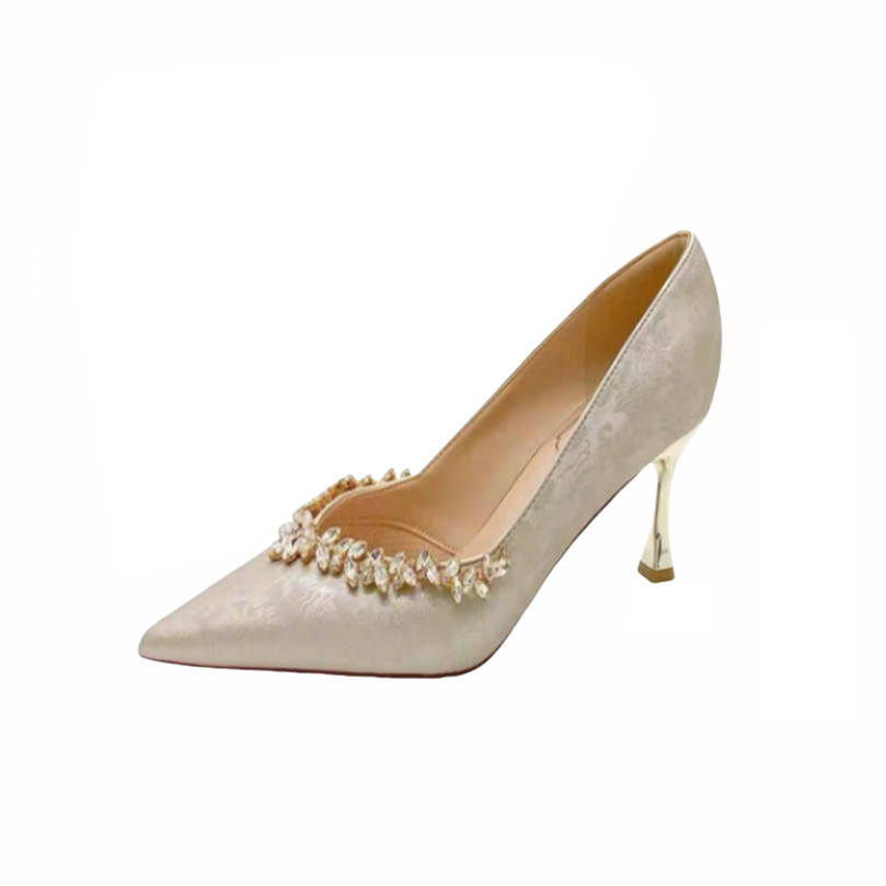 UMEK Microfiber Leather Slim Heel High Heels Women's Brown
