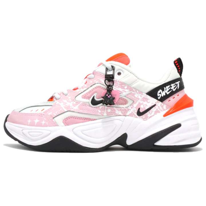 Nike Nike M2K Tekno Slip Resistant Abrasion Resistant Low top Chunky Sneakers Women's White Pink