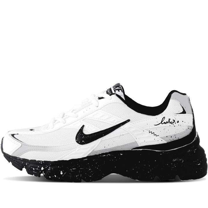 Nike Nike Initiator Cushioning Breathable Support Low top Casual City Commuting Running Shoes Unisex Black White