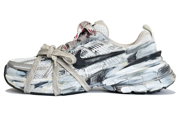 Nike Nike V2K Run Cushioning Slip Resistant Low top Running Shoes Women's Gray White