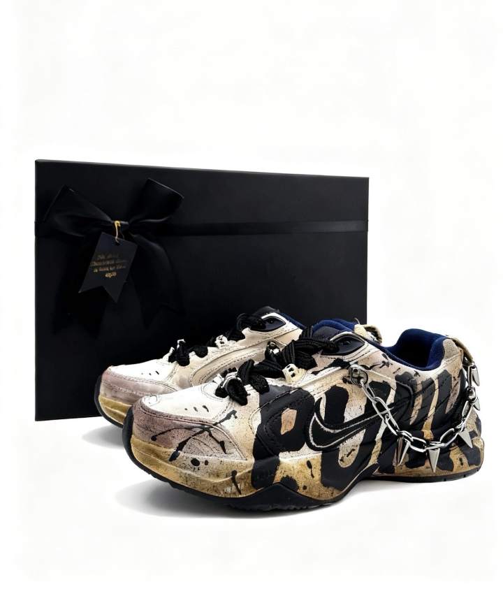 Nike Nike Air Monarch 4 Apocalypse Crisis Sbo PU, Textile, Synthetic Leather Cushioning Abrasion Resistant Height Increasing