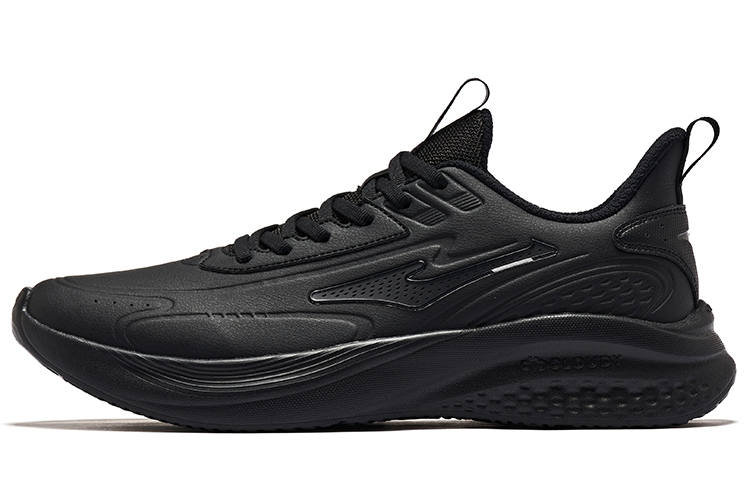 Erke Synthetic Leather Low top Running Shoes Men's Black Gray