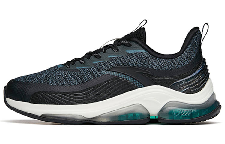 Anta Cushioning Slip Resistant Abrasion Resistant Cushioning Low top Running Shoes Men's Black Green