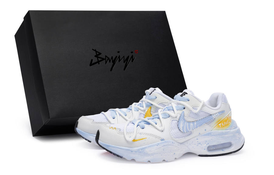 Nike Nike Air Max Fusion Cushioning Slip Resistant Cushioning Slip Resistant Low top Running Shoes Women's White Blue Yellow