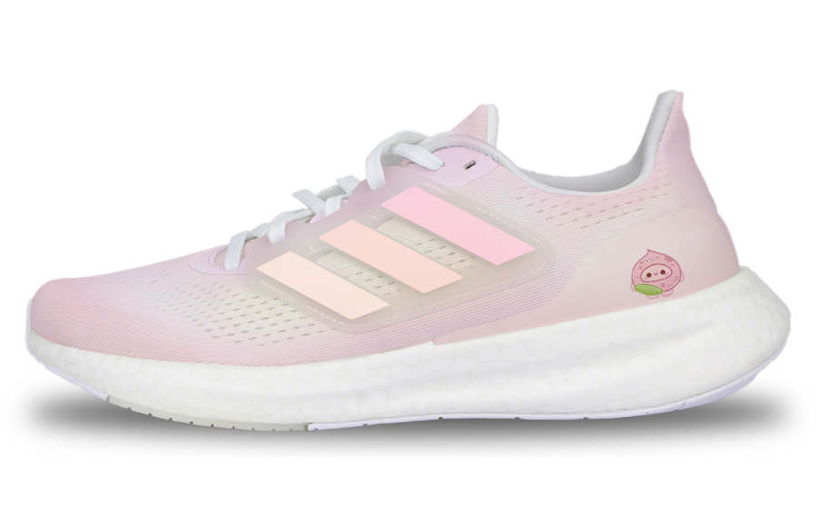 Adidas Adidas Pureboost 23 Slip Resistant Abrasion Resistant Low top Running Shoes Unisex White Pink Yellow