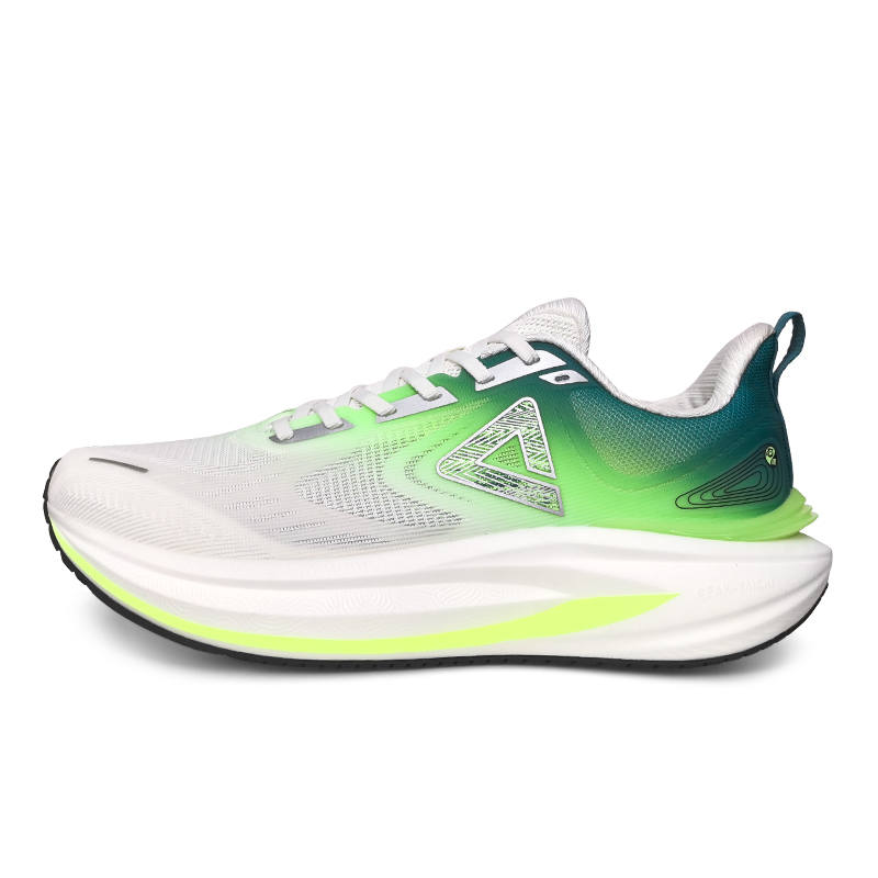 PEAK Cushioning Breathable Low top Running Shoes Unisex White Dark Green