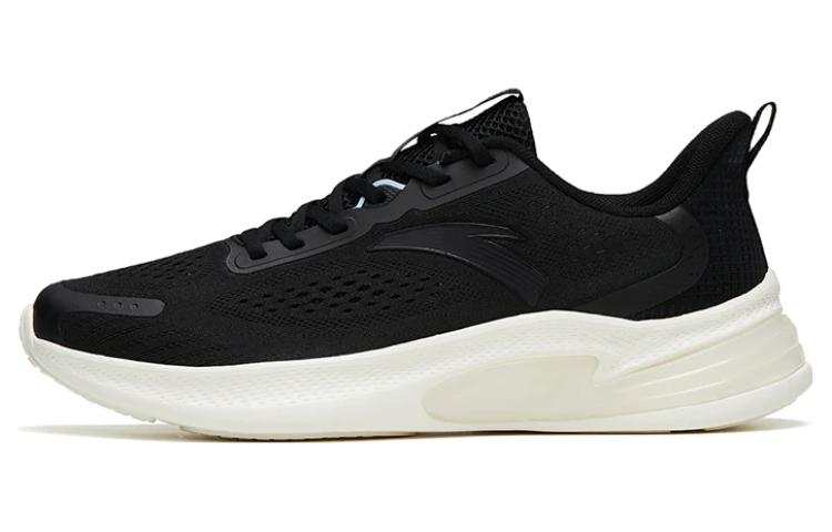 Anta Elastic Gum Comfortable Slip Resistant Abrasion Resistant Low top Running Shoes Men's Black White