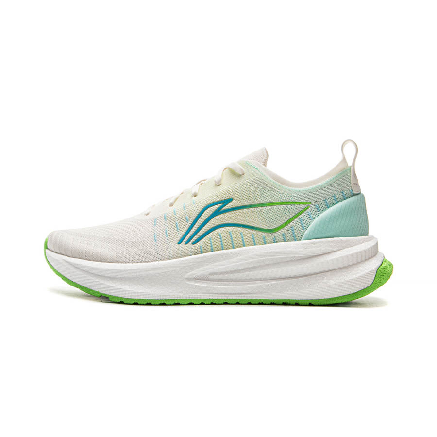 Li-Ning LiNing Comfortable Cushioning Anti-Slip Wear-Resistant Breathability Low-Top Casual Running Shoes Men's White Green