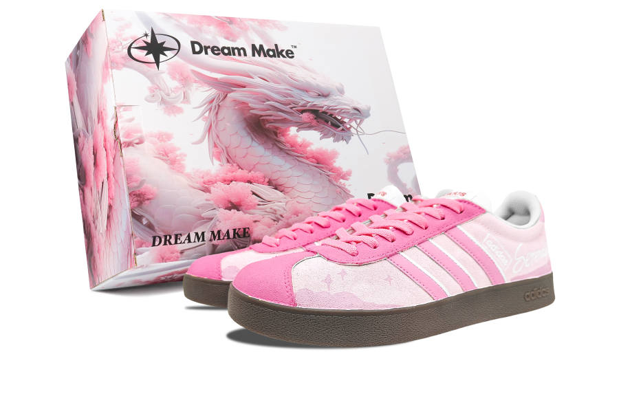 Adidas Adidas VL COURT 2.0 Cherry Blossom Season, Box Slip Resistant Abrasion Resistant Low top Skateboard Shoes Unisex