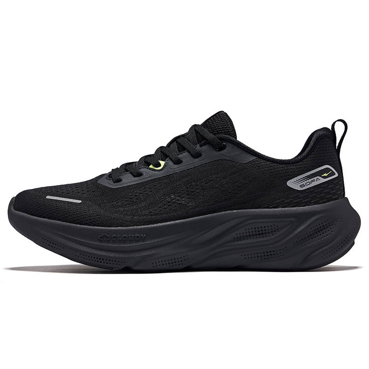 Erke Cloud Steps Cushioning Breathable Rebound Low top Casual Running Shoes Men's Black