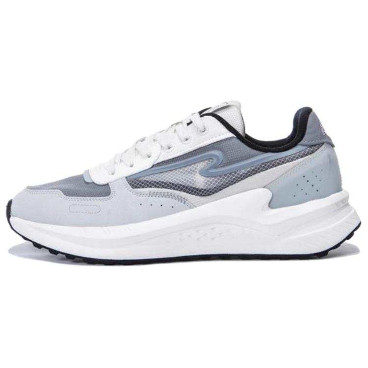 Erke Abrasion Resistant Slip Resistant Low top Running Shoes Men's White Gray