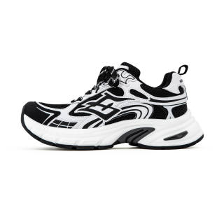 SENGUOGUO Abrasion Resistant Height Increasing Low top Chunky Sneakers Unisex Black White
