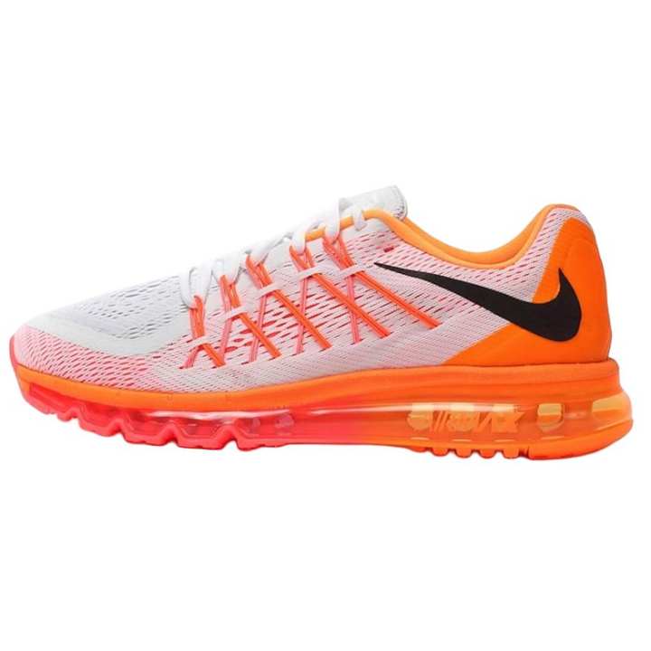 Nike Nike Air Max 2015 Comfortable Low top Running Shoes Men's White Orange