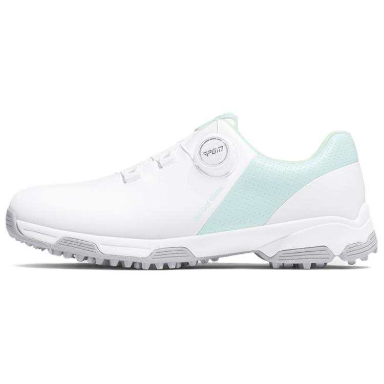PGM Microfiber Leather Non Slip And Waterproof Low top Golf Shoes Women's White Light Blue