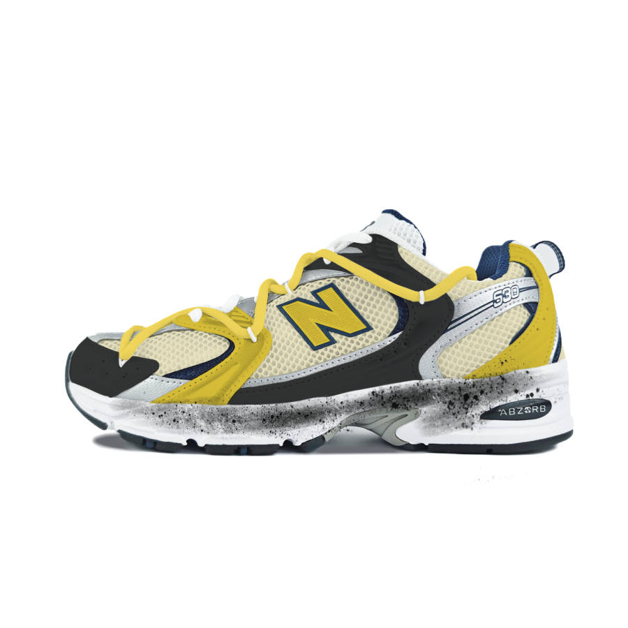 New Balance New Balance NB 530 Abrasion Resistant Slip Resistant Low top Running Shoes Unisex White Yellow