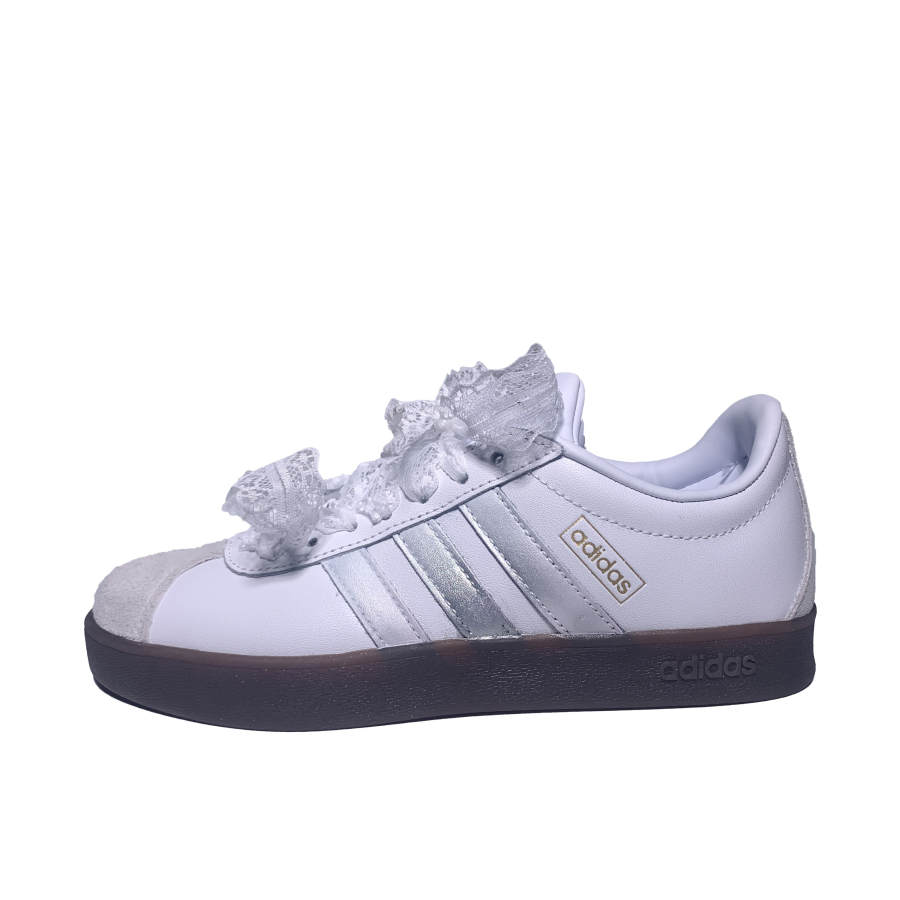 Adidas Adidas VL COURT 2.0 Slip Resistant Abrasion Resistant Low top Skateboard Shoes Women's White