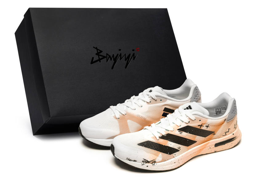 Adidas Adidas Adizero RC 4 Cushioning Abrasion Resistant Moisture Wicking Low top Running Shoes Unisex Orange White Black