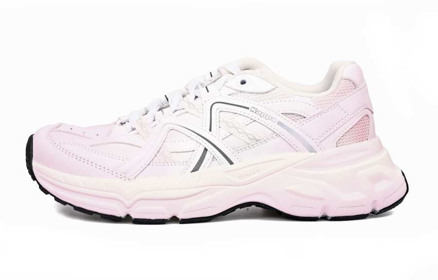 Kappa Peach Milk White SAML Cushioning Moisture Wicking Breathable Low top Chunky Sneakers Unisex Light Pink White