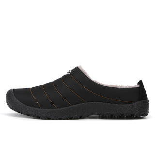 Leyang Versatile Fleece Lined Closed Toe Slippers Unisex Black