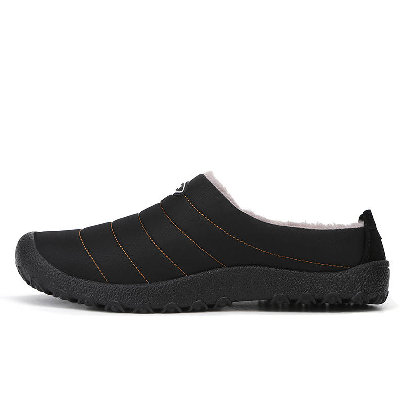 Leyang Leyang Versatile Fleece Lined Closed Toe Slippers Unisex Black