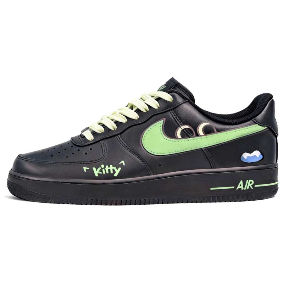 Nike Nike Air Force 1 Jasper Fluorescent, Hand Drawn, Graffiti Couple Abrasion Resistant Low top Skateboard Shoes Unisex