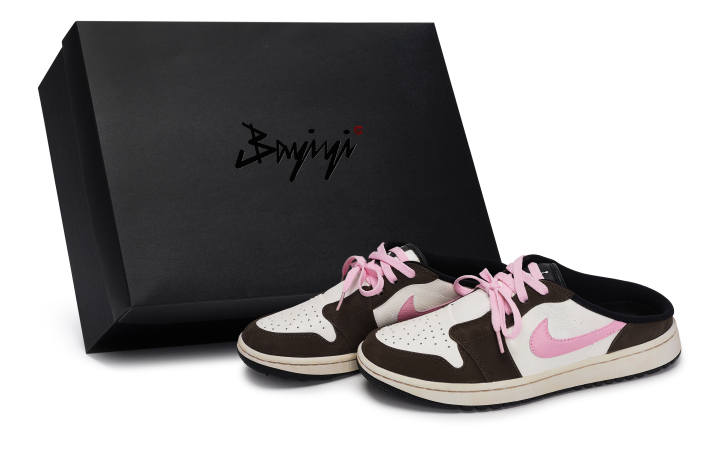 Jordan Jordan Air Jordan 1 Abrasion Resistant Closed Toe Slippers Men's White Pink Brown