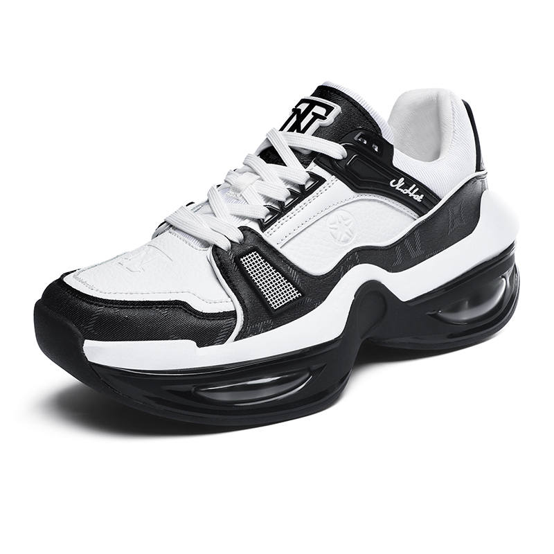 N·HOT Leather Cushioning Slip Resistant Low top EVA Air Cushion Casual Running Shoes Men's
