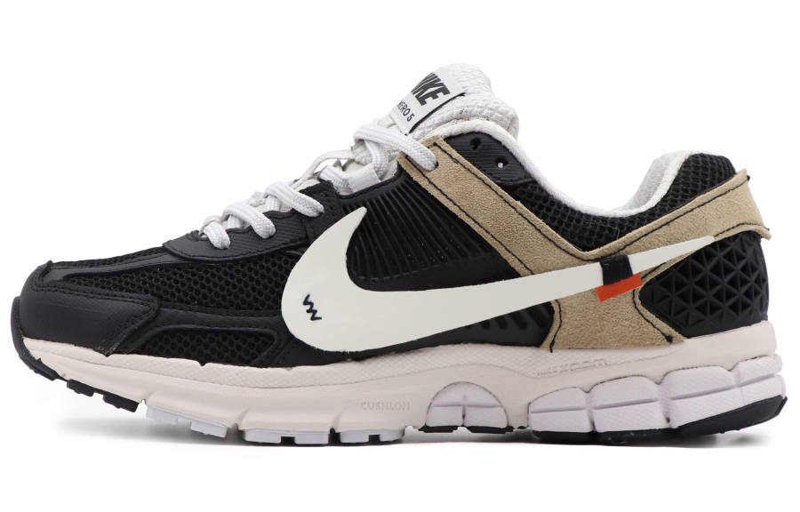 Nike Nike Zoom Vomero 5 Mesh Cushioning Abrasion Resistant Breathable Low top Running Shoes Unisex Black White