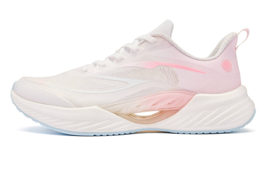 QIAODAN Flying Shadow Team 2.0 Low top Q KUNGFU PRO Sprint Running Shoes Women's White Pink