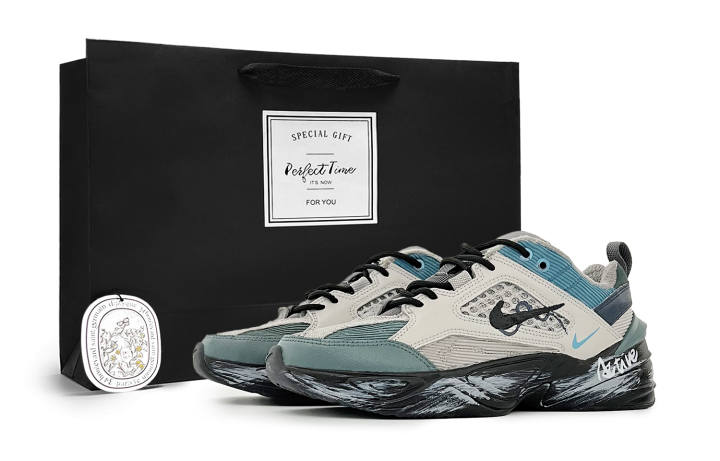 Nike Nike M2K Tekno Voyage Abrasion Resistant Low top Chunky Sneakers Unisex Gray Green