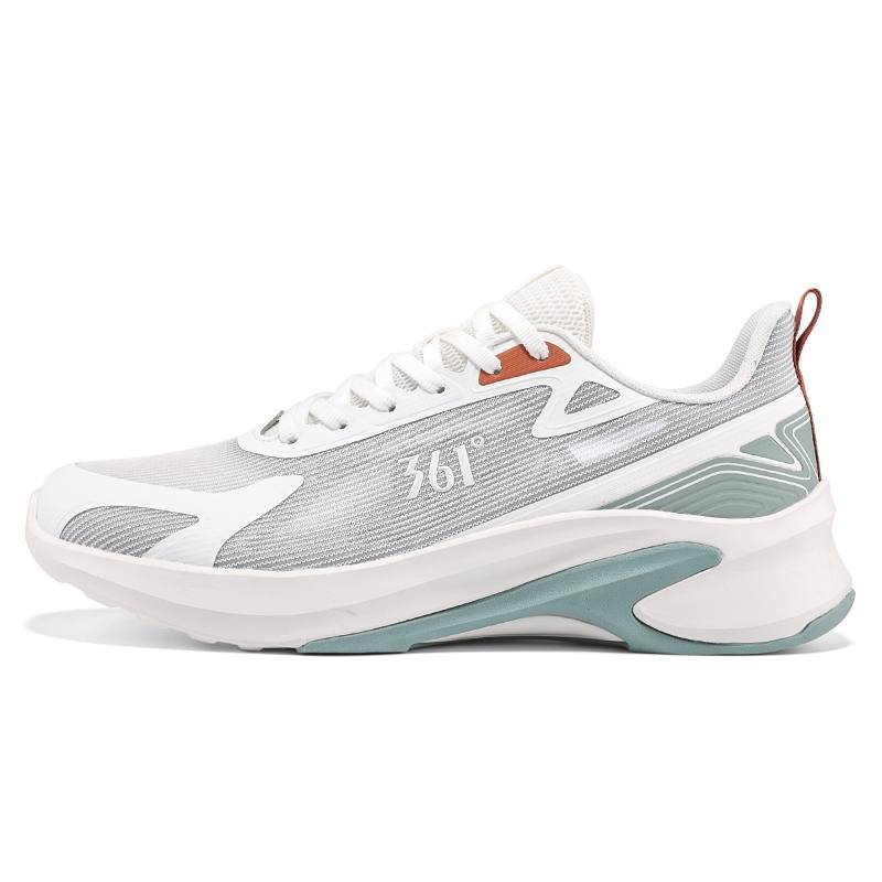 361° Slip Resistant And Breathable Low top Sprint Casual Running Shoes Men's White Green