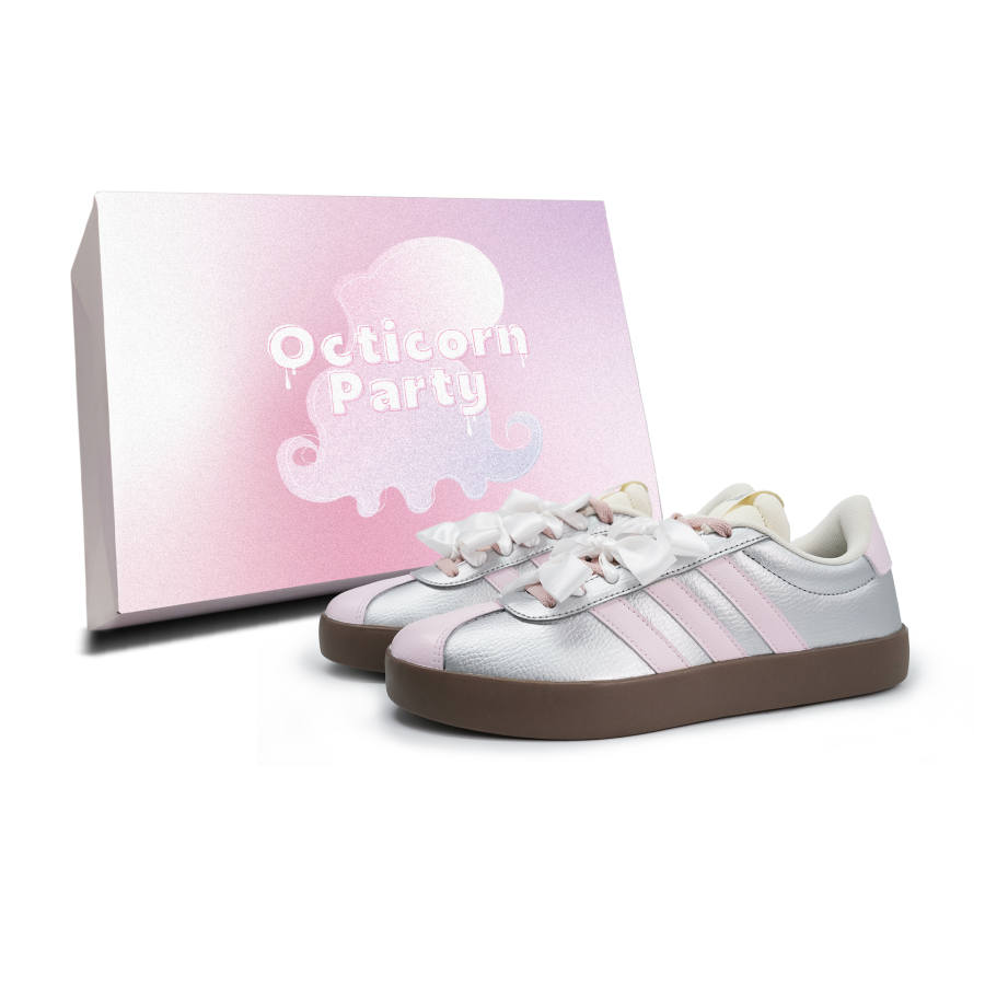 Adidas Adidas VL COURT 3.0 Octopus Party, Bubbles Pink Peach, Box Included Slip Resistant Slip Resistant Low top