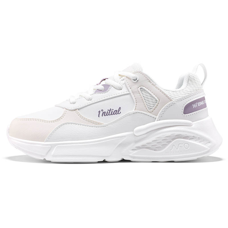361° Cushioning, Wear Resistant Low top Casual Running Shoes Women's White Pink Purple