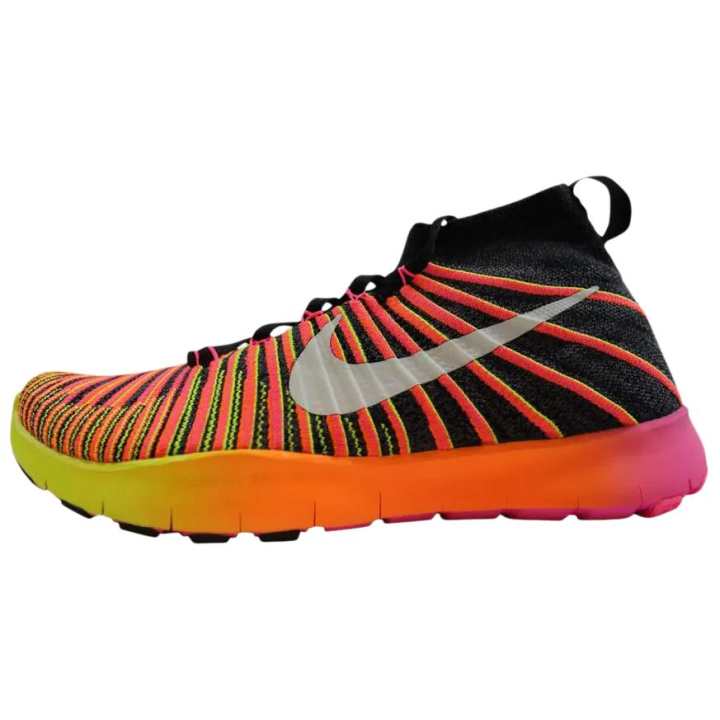 Nike Nike Free Train Force Flyknit Slip Resistant Abrasion Resistant High top Running Shoes Men's Black Red