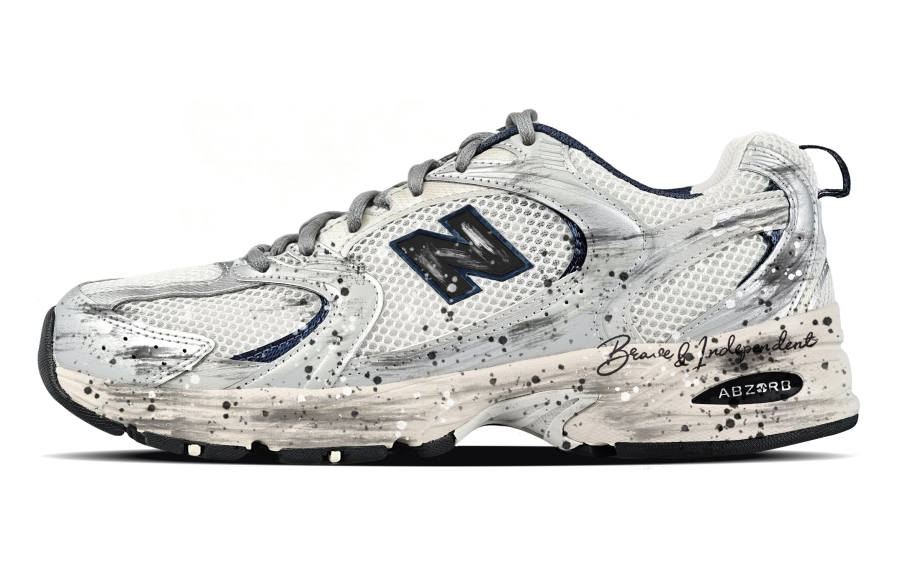 New Balance New Balance NB 530 Leather Cushioning, Wear Resistant Low top Running Shoes Unisex Black White