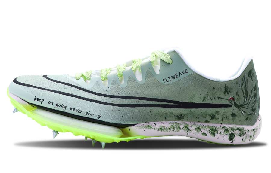 Nike Nike Air Zoom Maxfly Fabric Slip Resistant Abrasion Resistant Low top Sprint Running Shoes Unisex Green